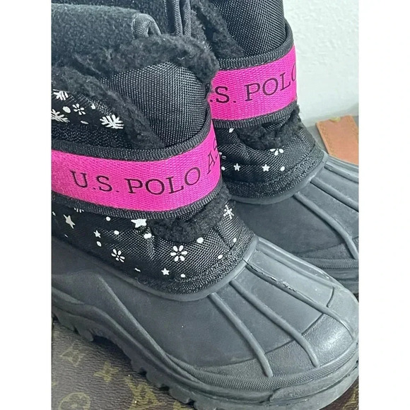 US Polo Assn Kids Winter Snow Boots Black Sz 13 - Picture 6 of 14